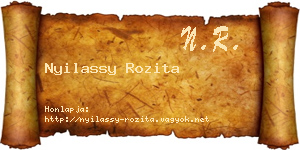 Nyilassy Rozita névjegykártya